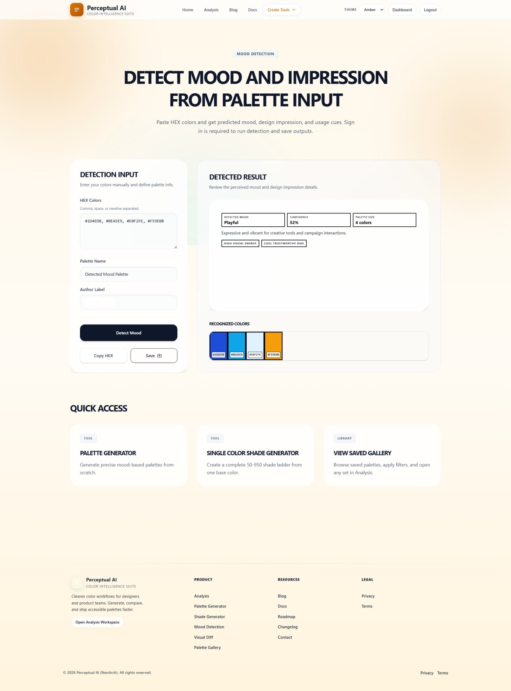 Tenant-safe color workspace